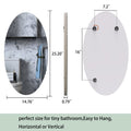 Facilehome 25.1" X 14.8" Oval Mirror for Bathroom,Wall Mounted Bathroom Mirror,Bathroom Vanity Mirror,White