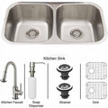 Vigo Inductries VG15339 VIGO All in One 32-inch Undermount Stainless Steel Kitchen Sink and Faucet Set