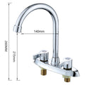 Mingkeerda Brass Double Hole Handle Rotary Hot and Cold Basin Sink Mixer Faucet