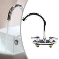 Mingkeerda Brass Double Hole Handle Rotary Hot and Cold Basin Sink Mixer Faucet