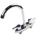 Mingkeerda Brass Double Hole Handle Rotary Hot and Cold Basin Sink Mixer Faucet