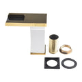 LED Waterfall Faucet Washbasin Kitchen Sink Luminous Tap Deck Mounted Cold And Hot Mixer Bathroom Decor Light Brass