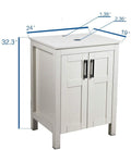 FULLWATT 24" Bathroom Wood Vanity Cabinet Storage Counter-top Vessel Sink Pop Up Combo