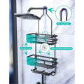 LEFEE Over the Shower Caddy with 2 Large Capacity Basket Shelves with 2 Soap Rack and 14 Hooks, Over the Shower Head No Drilling Rustproof Shower Caddies for Bathroom,Stainless Steel