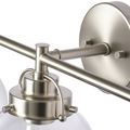 3-Light Bathroom Lighting Fixtures Over Mirror With Globe Clear Glass Shade,23.5 Inch,E26 Sockets,Modern Contemporary Bath Light Fixture For Over Sink,Kitchen Wall,Brushed Nickel (Bulbs Not Included)