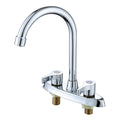 Mingkeerda Brass Double Hole Handle Rotary Hot and Cold Basin Sink Mixer Faucet