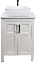 FULLWATT 24" Bathroom Wood Vanity Cabinet Storage Counter-top Vessel Sink Pop Up Combo