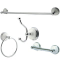 Kingston Brass 4 Piece Victorian Bathroom Hardware & Metal Lever Handle Polished Chrome