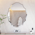 LUVODI Beveled Edge Wall Mirror Bathroom Mirror Vanity Scalloped for Home Living Room 25x32in