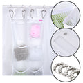 Shower Caddy, Peaoy Quick Dry Hanging Mesh Bath Organizer with 6 Pockets & 4 Hooks for Soaps & Shampoo White