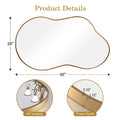 TEWLOSS Irregular Mirrors Wall Mirror 46"x26" Cloud Shaped Mirrors for Bathroom, Gold