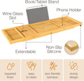 Bathtub Tray for Tub - Adjustable Bamboo Bath Tray for Tub - Collapsible & Folding Bathtub Caddy Bath Tub Tray Wood - Bath Accessories - Unique for Mom | by Bambüsi
