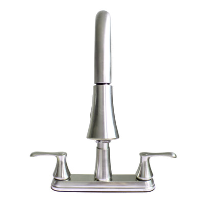 22167143 -Hybrid Metal Kitchen Sink Faucet 28mm Spout with Pull down Spray Brushed Nickel