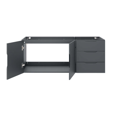 Modway Vitality 48" Double or Single Sink Compatible (Not Included) Bathroom Vanity Cabinet in Gray
