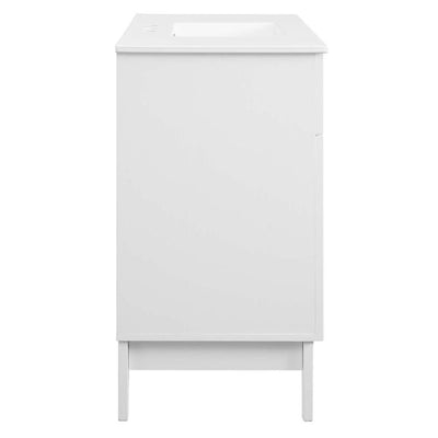 Modway Isle 48" Modern Wood Single Sink Bathroom Vanity Cabinet in White