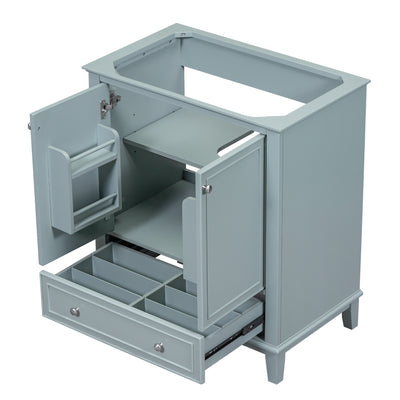 EUROCO 30" Bathroom Vanity Base Only,Bathroom Vanity Without Top Sink, Modern Freestanding Bathroom Storage Cabinet with Doors and Drawer,Solid Wood Frame,Green