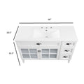 Modway Isle 48" Modern Wood Single Sink Bathroom Vanity Cabinet in White